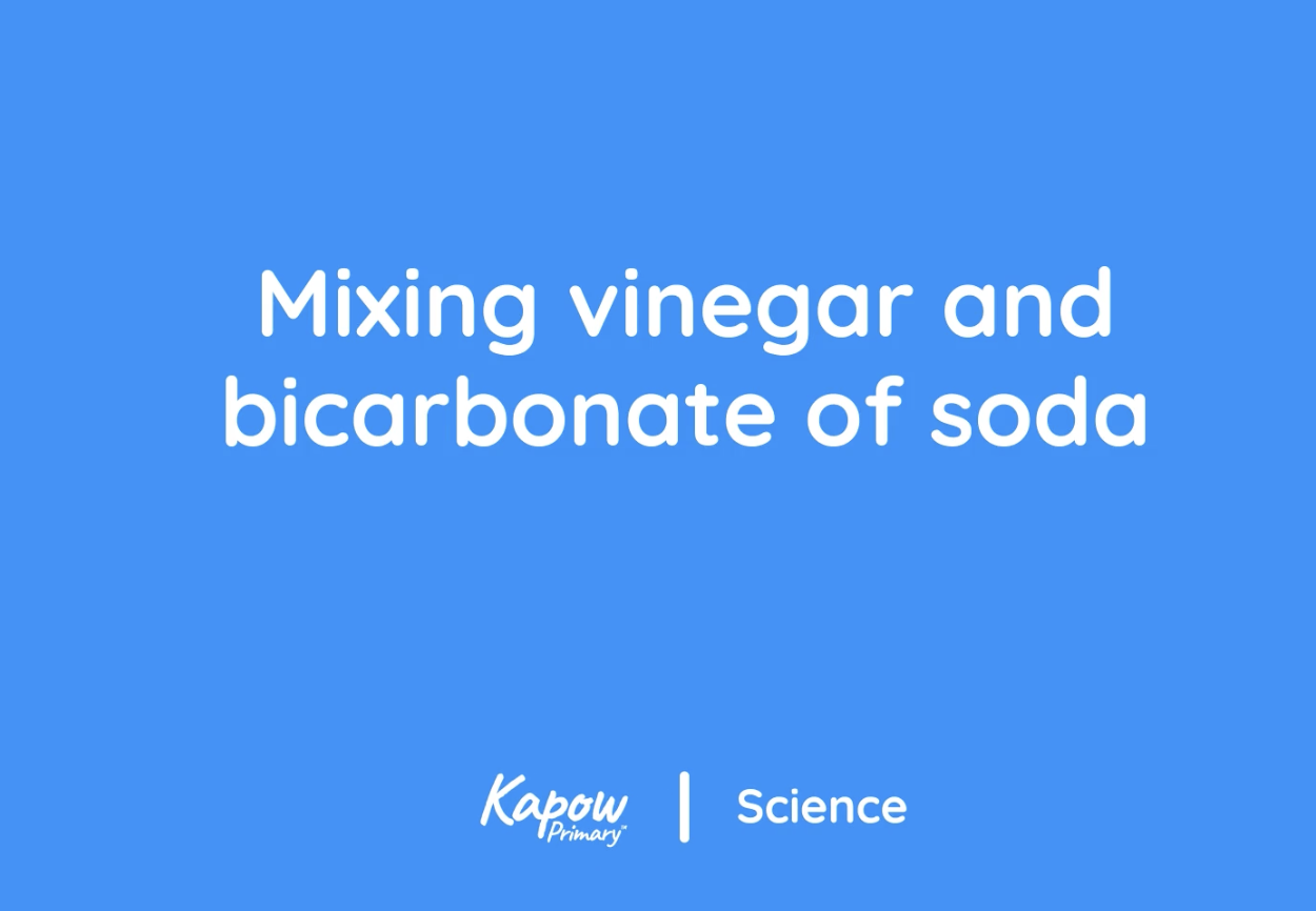 Teacher video: Mixing vinegar and bicarbonate of soda
