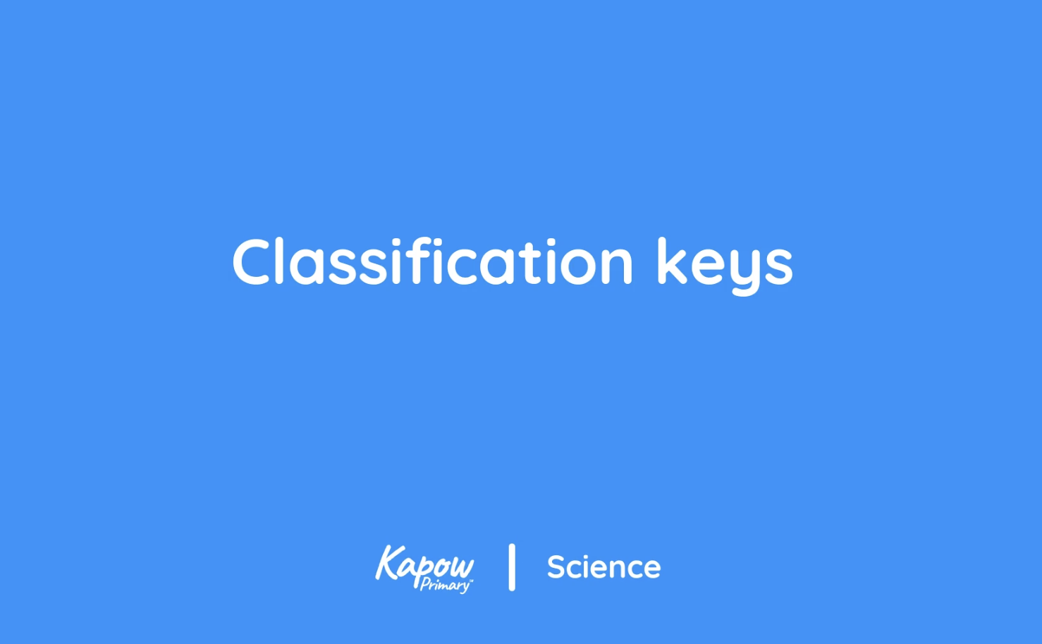 Teacher video: Classification keys