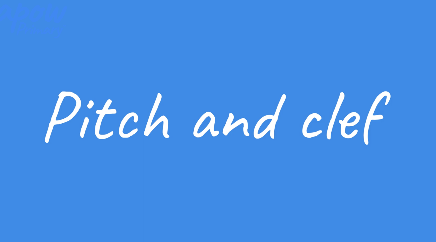 Teacher skills video: Pitch and clef