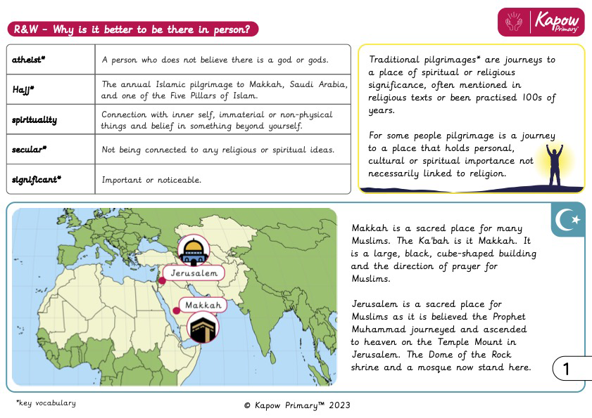 Knowledge organiser – R&W Y5/6 (B): Why is it better to be there in person?