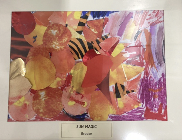 Mesne Lea Primary school collage inspired Romare Bearden example mixed media
