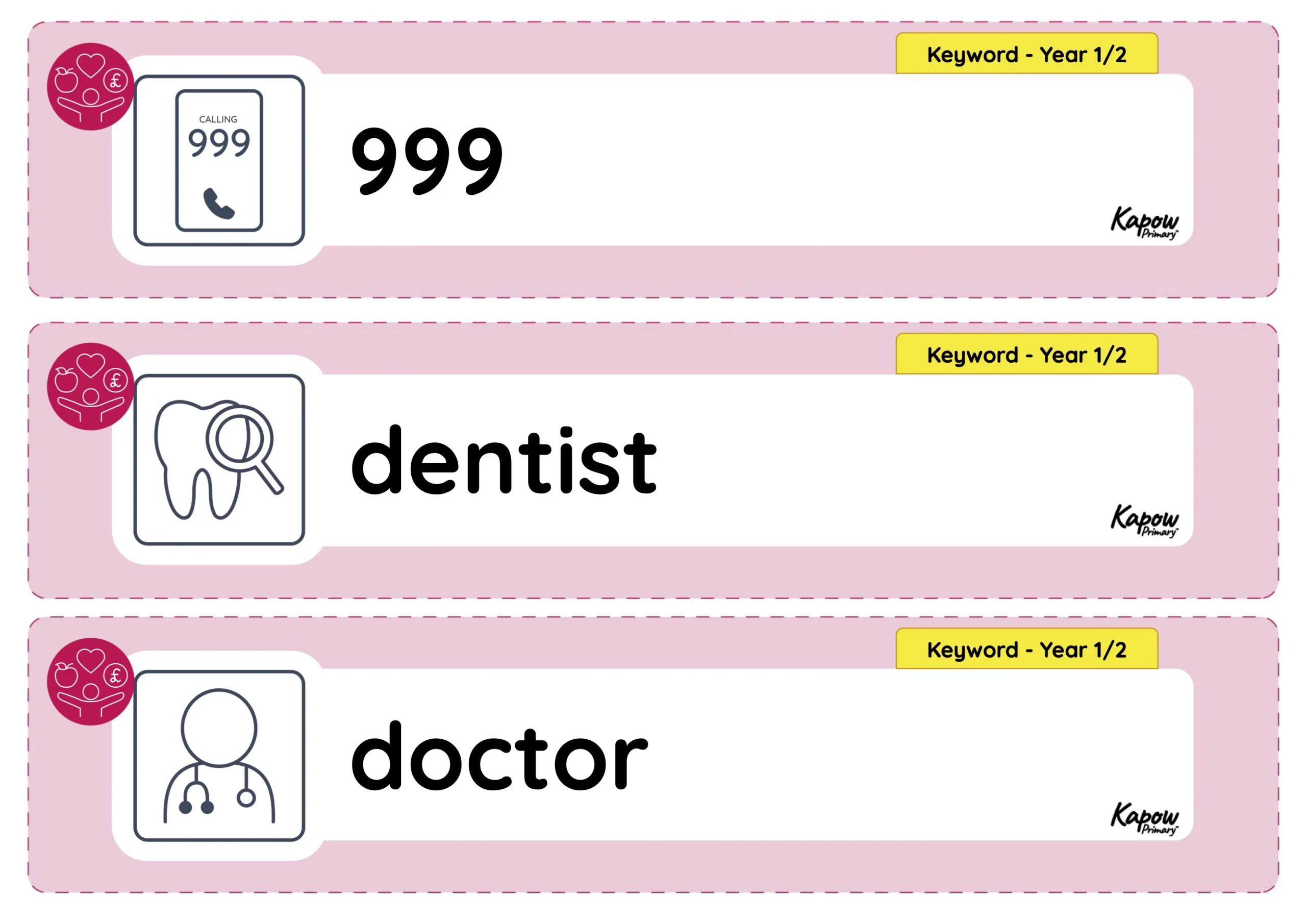 Vocabulary display – RSE & PSHE Y1: Health protection: How can I protect myself and others in daily life?