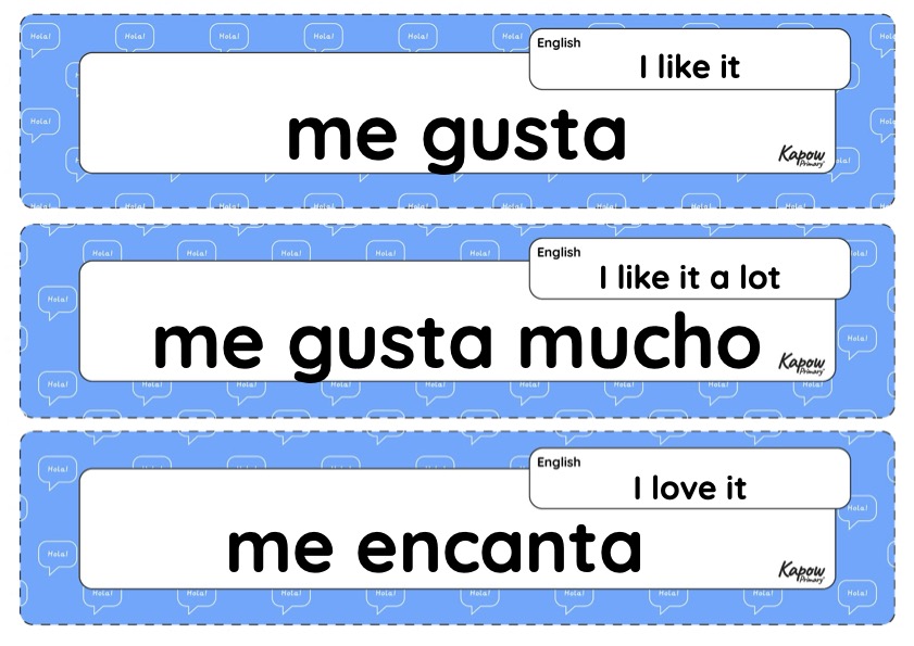 Vocabulary display – Spanish Y5/6 (B): School life in Spanish