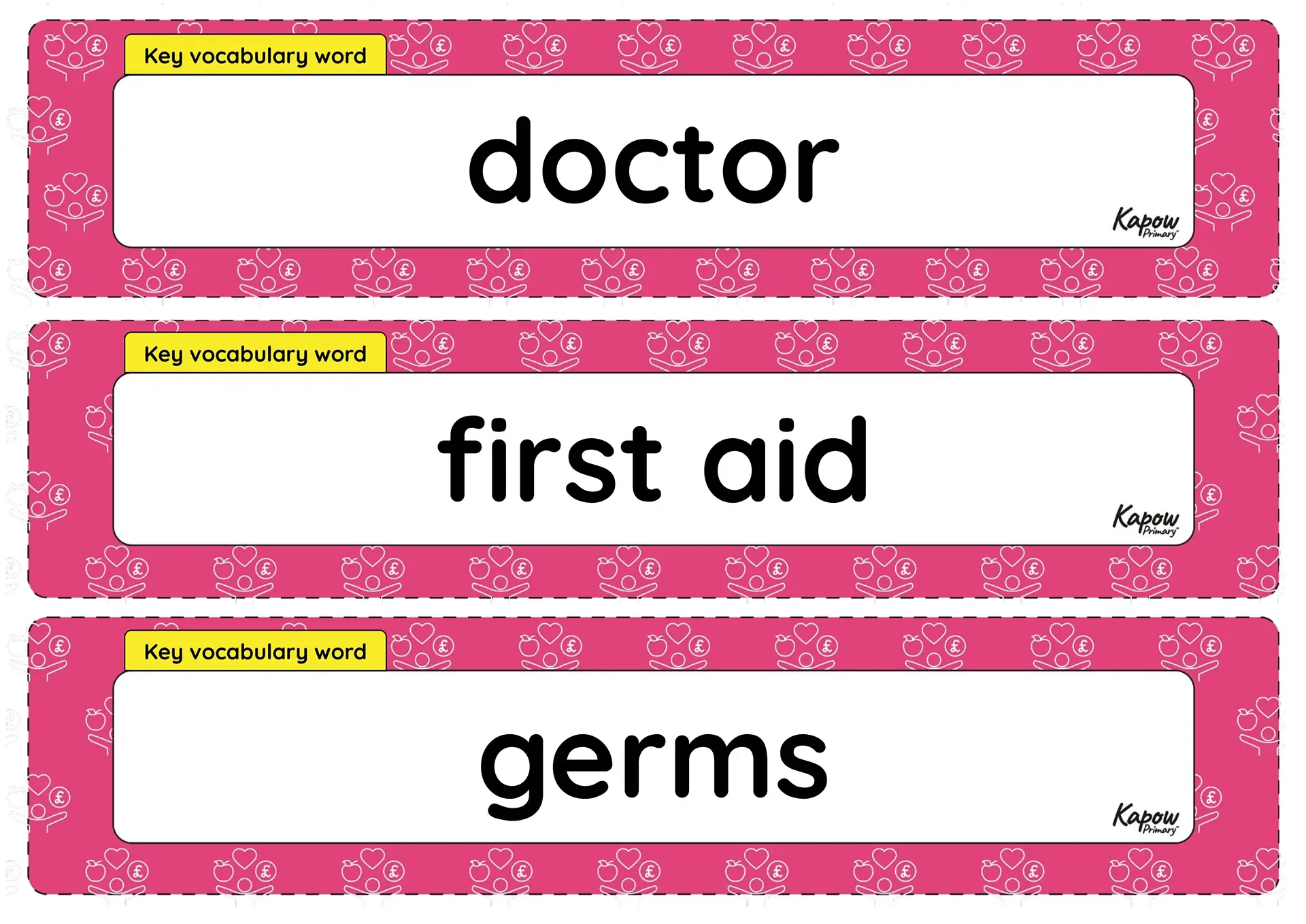 Vocabulary display – RSE & PSHE Y1: How can I protect myself and others in daily life?
