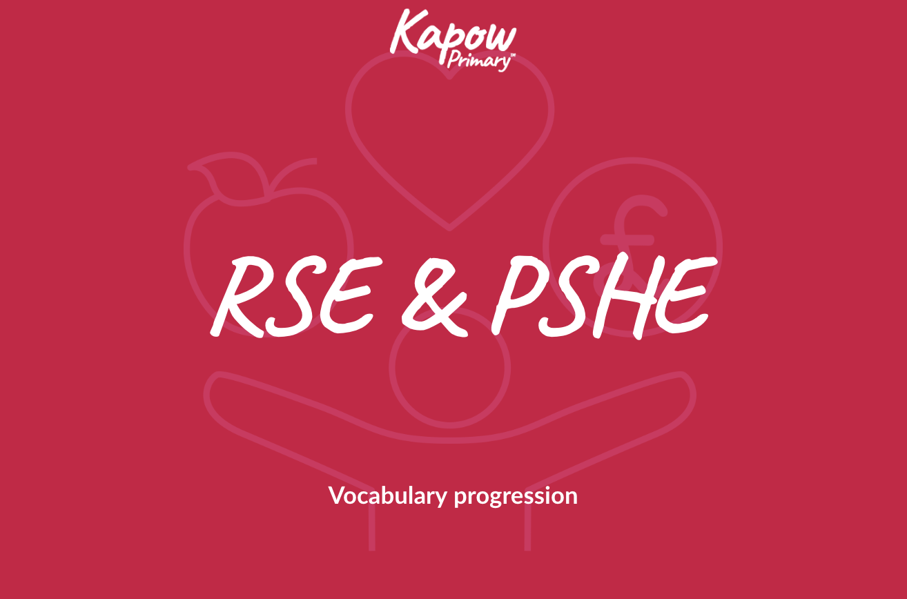 RSE & PSHE: Vocabulary progression (26/27 preview)