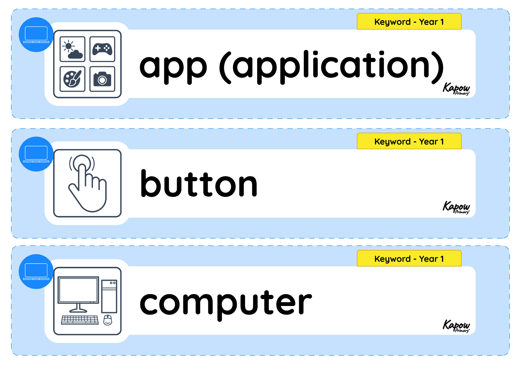 Vocabulary display: Using computers