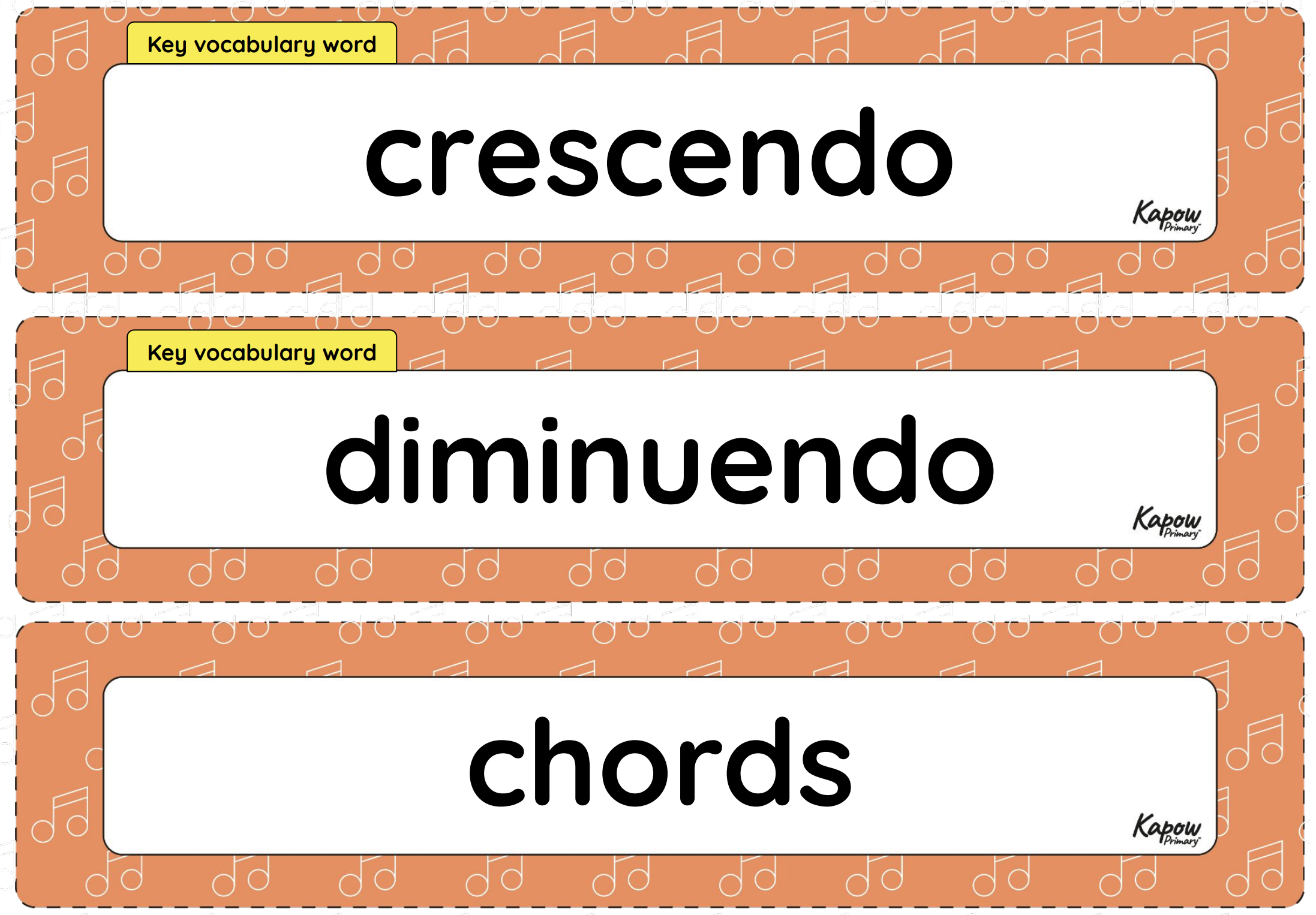 Vocabulary display – Music Y5: Music in nature: chords and melodies