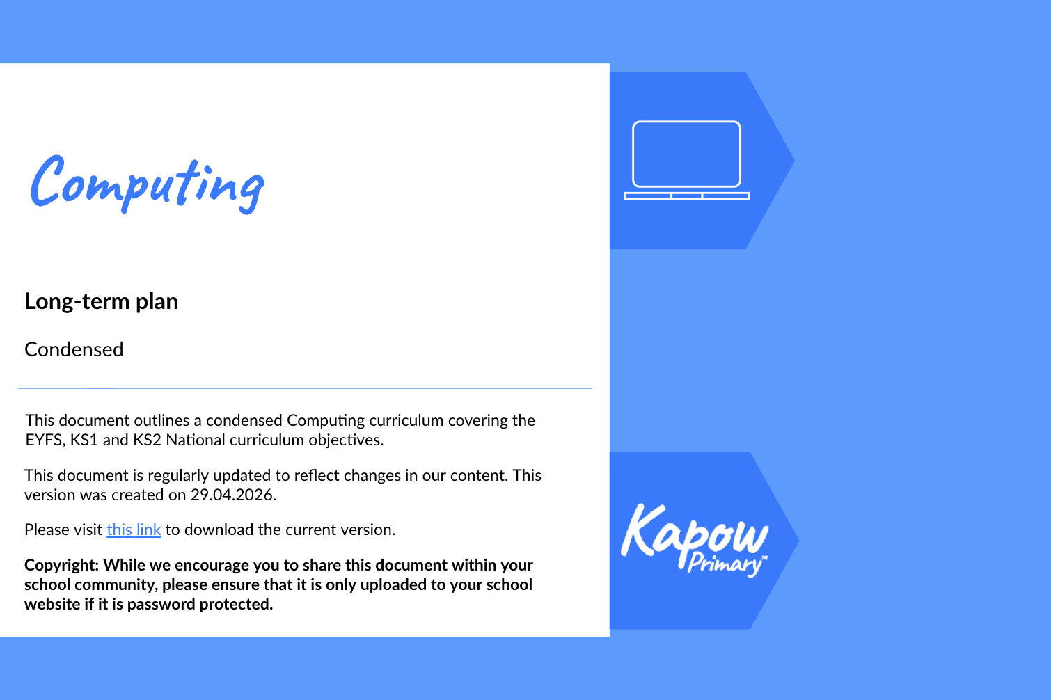 Computing: Long-term plan — condensed (26/27 preview)