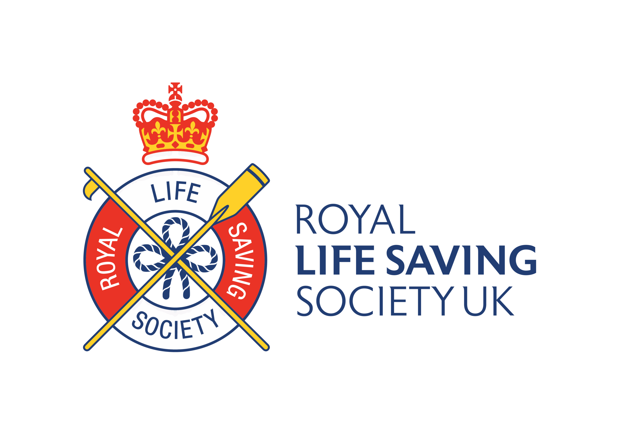 Royal Life Saving Society UK logo with crown, lifebuoy, and crossed rescue paddles