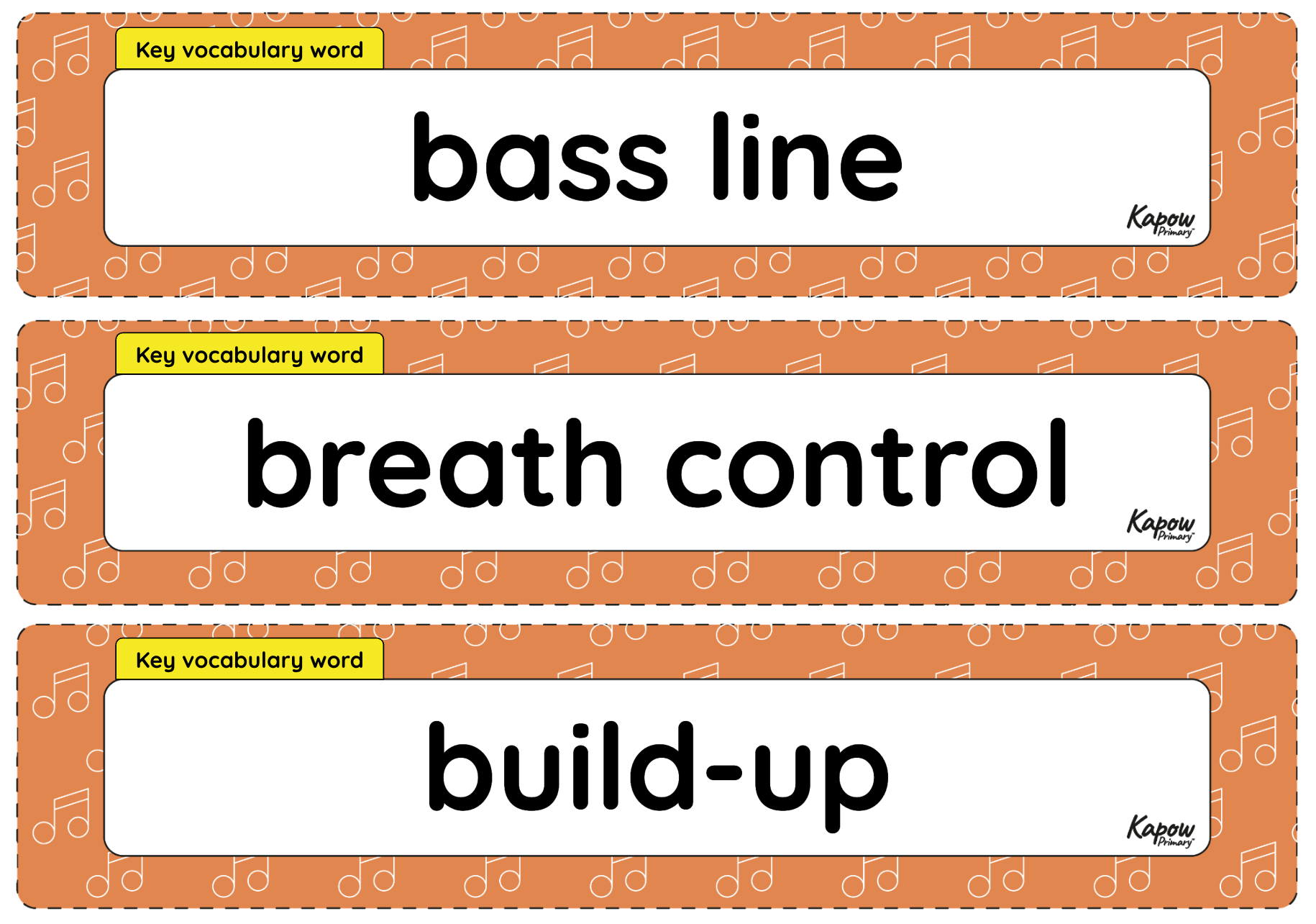 Vocabulary display: Music Y6 – Four-chord pop: Playing in a band