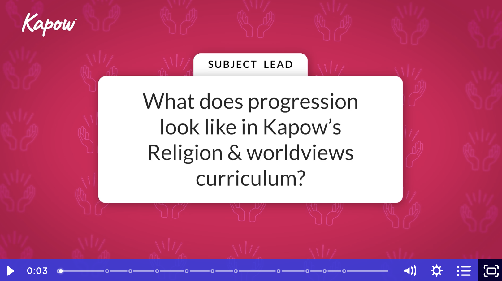 Subject leader video: What does progression look like in Kapow’s R&W curriculum?